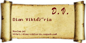 Dian Viktória névjegykártya