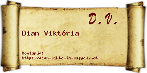 Dian Viktória névjegykártya